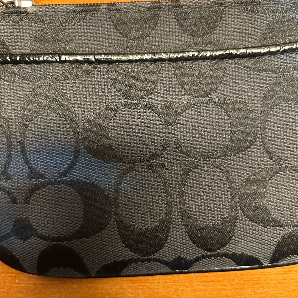 Coach Black Signature Wristlet - Picture 2 of 6